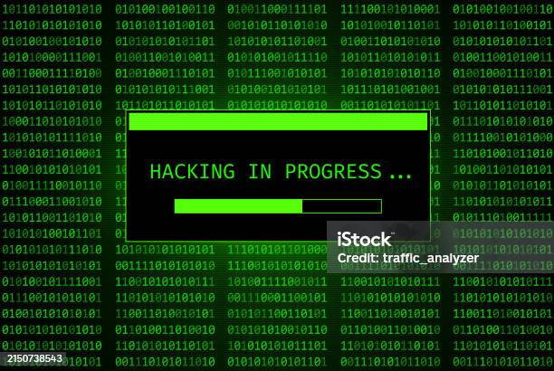 Green Code Background Hacking In Progress Stock Illustration - Download ...