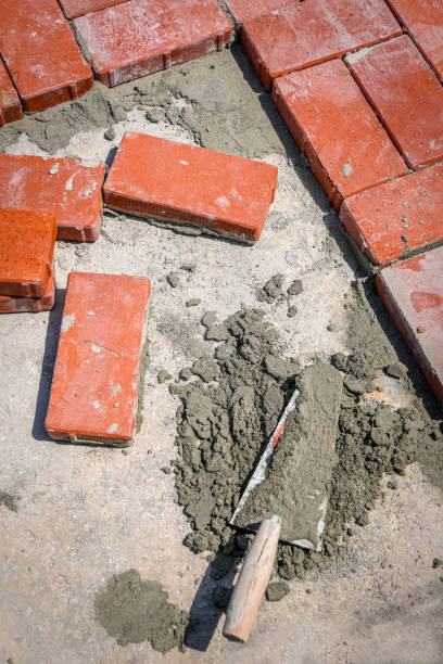 istock Cement mortar trowel standing on the mortar 2150738801