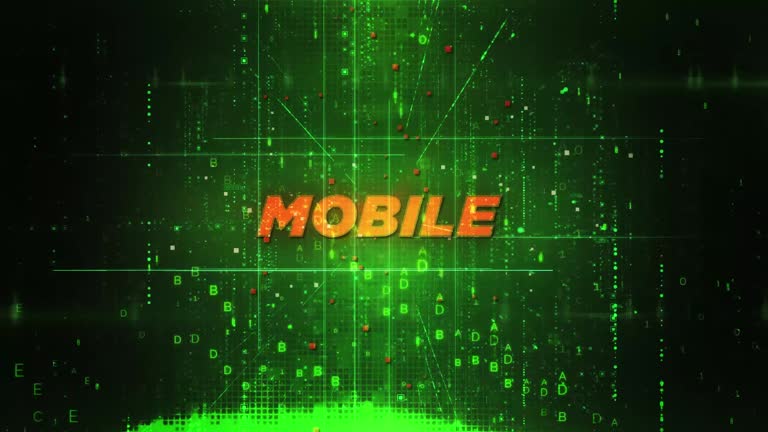 Mobile Word Matrix Hi Tech Background