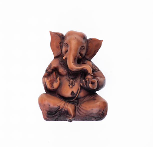 istock Ganesha Statue lotus flower symbol isolated on white background 2150740686
