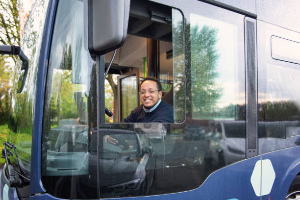 Bus driver in Germany stock photo