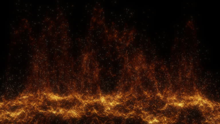 The bubbling surface of an abstract star. Fire geysers.