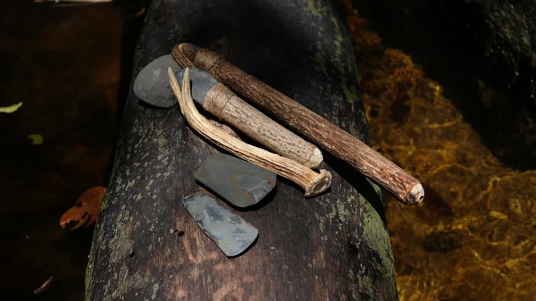 Ancient stone axe, a human tool of prehistoric period
