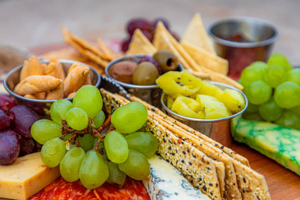 A variety of food items are displayed in an appetizing way.