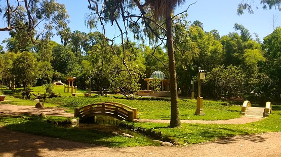 Scenic View of Recanto Oriental, a themed public japanese park located in Parque Farroupilha, Porto Alegre city, southern Brazil.