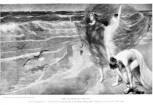 istock Beautiful Women at the Beach, 19th Century Art 2150759386