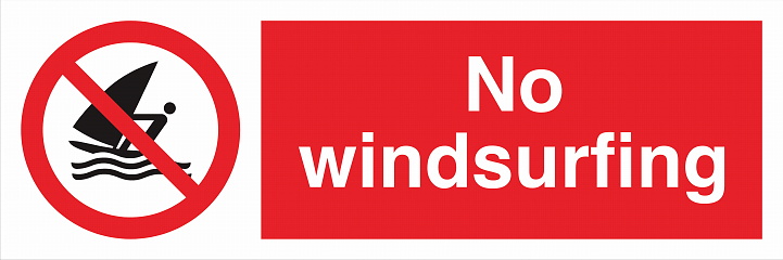 Safety Warning Prohibition ISO British Signs Landscape No windsurfing