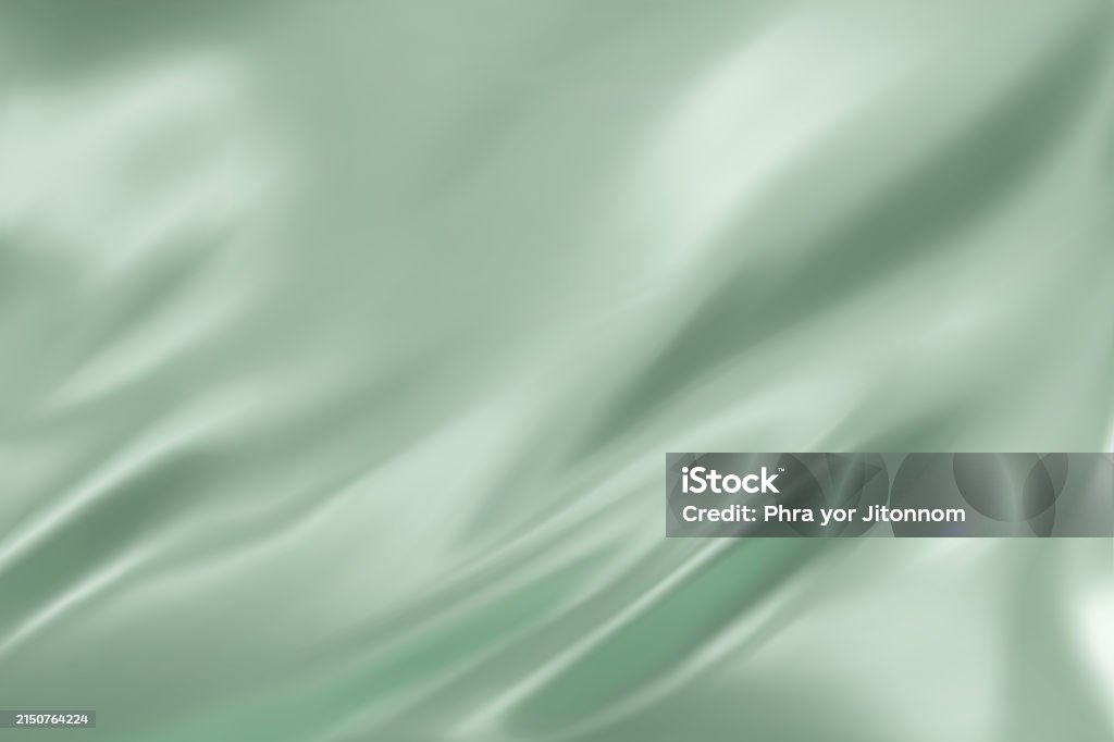 Abstract Light Green Gradient Background Minimalistic Subtle Wavy Silk ...