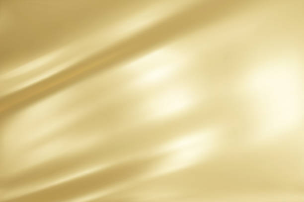 illustrations, cliparts, dessins animés et icônes de fond abstrait dégradé jaune clair. texture de soie jaune ondulée subtile minimaliste. illustration vectorielle 3d. - or métal