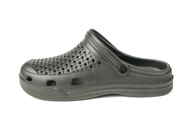 istock Men's rubber slipper insulated on a white background. 2150767375