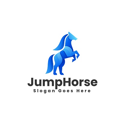 Vector Illustration Jump Horse Gradient Colorful Style
