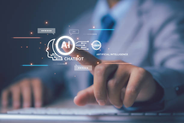 istock AI chatbots communication with business people. AI technology artificial intelligence digital customer service application concept, Mobile application to help customers instantly. 2150773996