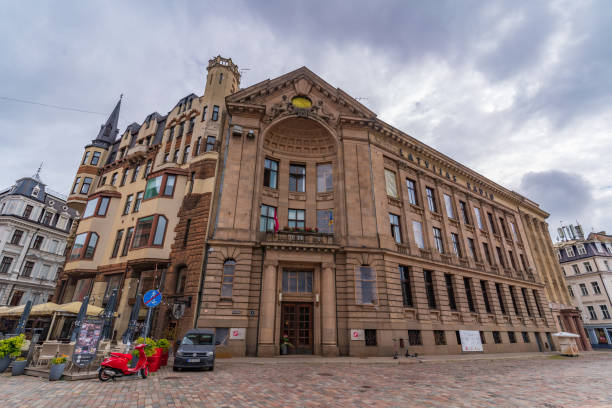 Dome Square in the old town of Riga, Latvia