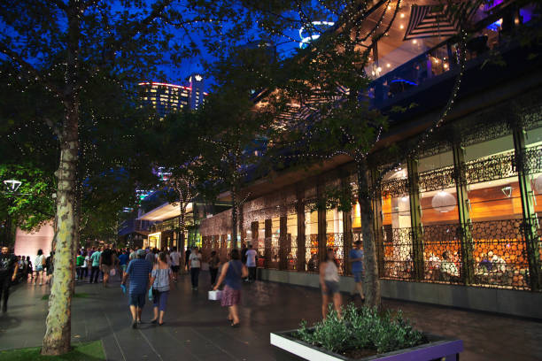 Melbourne, Australia - 28 Dec 2018: Evening on the waterfront in Melbourne, Australia