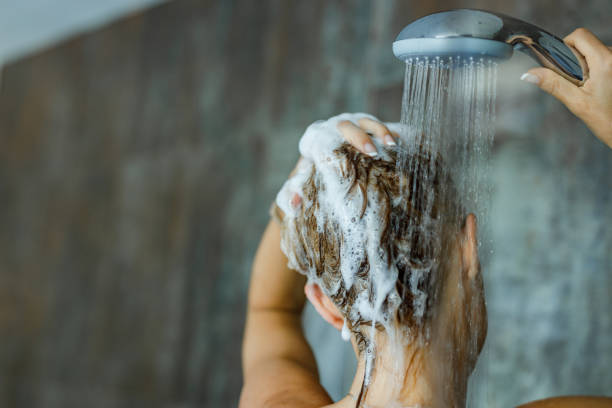 istock Washing hair with shampoo! 2150781577