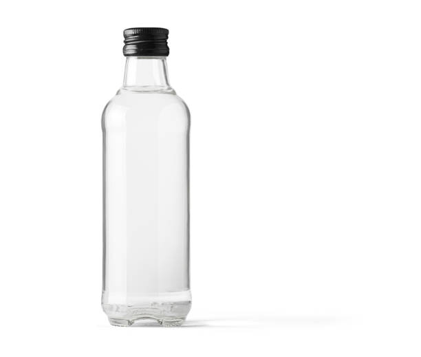 istock Blank glass bottle  black cap on white background design template 2150782252