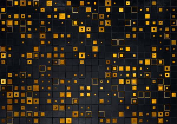 Abstract black and gold geometrical Background.