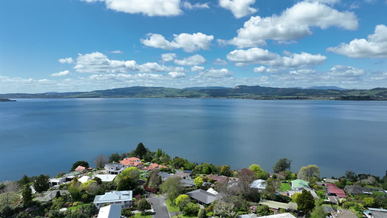 Aerial view Lake Rotorua, New Zealand