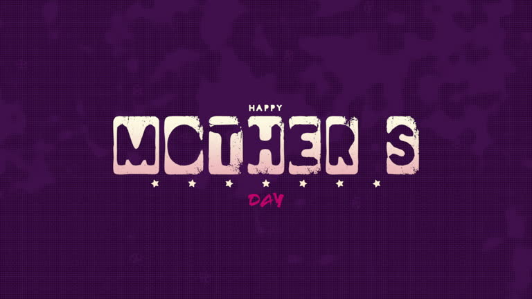 Vintage-inspired Mother's Day typography on a purple backdrop