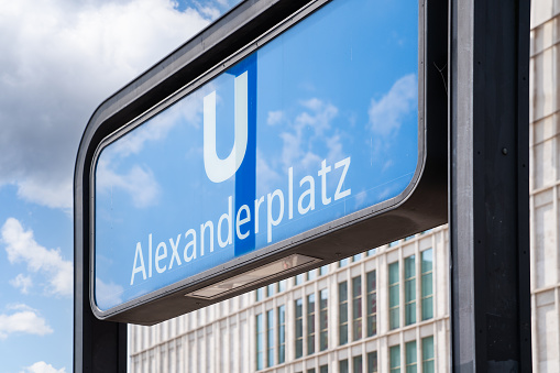 Alexanderplatz U-Bahn Station Sign in Berlin.