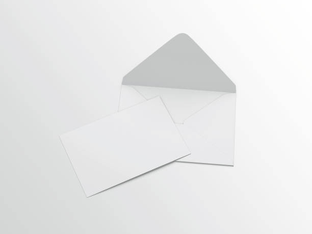 istock Postcard Invitation with Envelope Mockup 3D Rendering on Isolated Background 2150793467