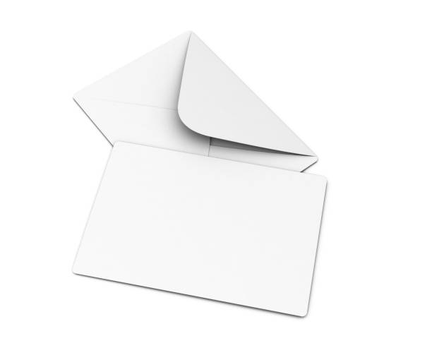 istock Postcard Invitation with Envelope Mockup 3D Rendering on Isolated Background 2150793472