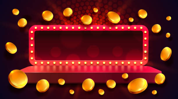 istock Coins frame label, event bar casino, show signboard. Vector illustration 2150795711