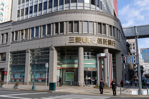 Kobe, Japan - January 19, 2024 : General view of the Mitsubishi UFJ Trust and Banking Corporation in Kobe, Hyogo Prefecture, Japan.