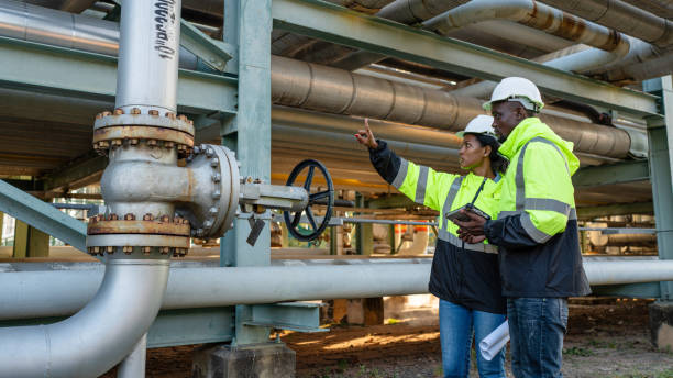 istock Mechanical engineer working and holding tablet to checking and inspection. 2150801328
