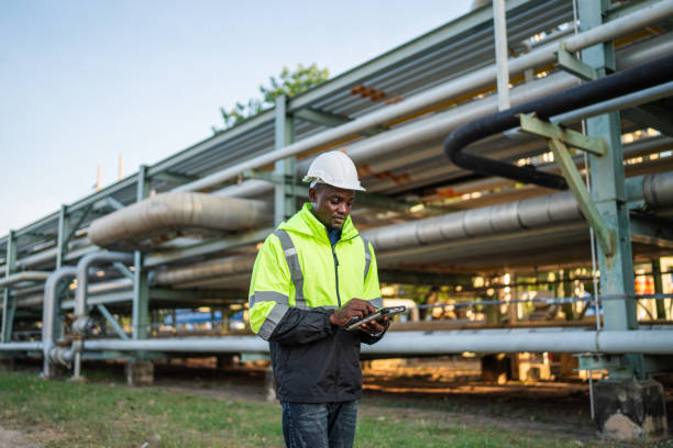 istock Mechanical engineer working and holding tablet to checking and inspection. 2150801542