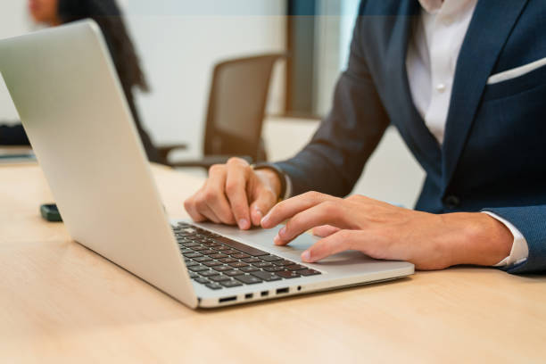 istock Closeup of businessman working at office. 2150804535