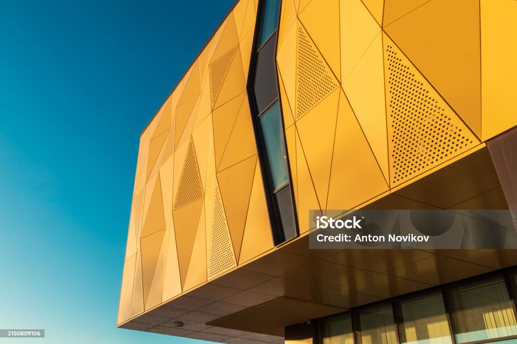 Triangular Building Sign A Modern Building With A Triangular Design Stock Photo - Download Image ...