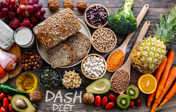 istock Food products representing the DASH diet 2150811430