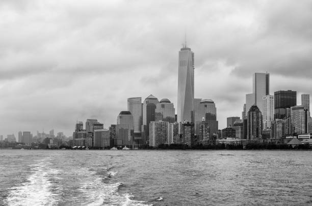 istock Black and white image of New York skyline 2150816963