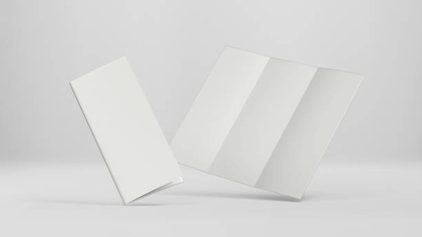 istock White A4 trifold paper brochure mockup, Blank tempelate, Leaflet, Pamphlet, Flyer, Booklet, Catalog empty mock-up, 3D Rendered isolated on a light background 2150819200