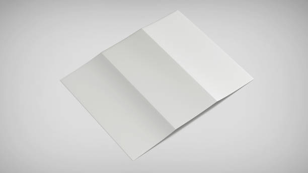 istock White A4 trifold paper brochure mockup, Blank tempelate, Leaflet, Pamphlet, Flyer, Booklet, Catalog empty mock-up, 3D Rendered isolated on a light background 2150819202
