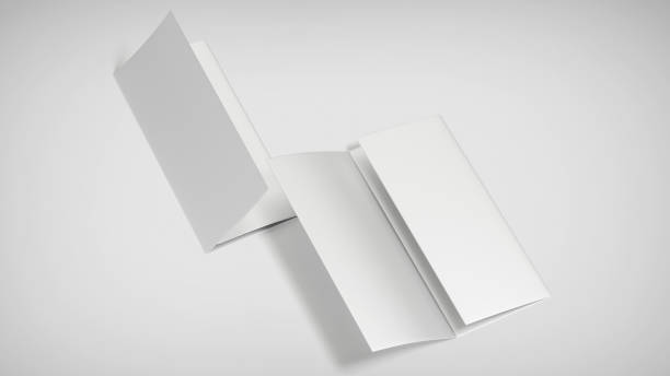 istock White A4 trifold paper brochure mockup, Blank tempelate, Leaflet, Pamphlet, Flyer, Booklet, Catalog empty mock-up, 3D Rendered isolated on a light background 2150819203