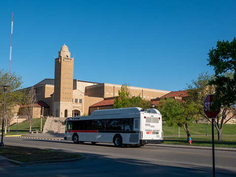 Texas Tech Junction Bus Passing Campus Buildings Texas Tech University Stock Photo ...