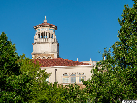 Lubbock, Texas, USA- April 11, 2024: Buildings on the Texas Tech campus. Lubbock, Texas.