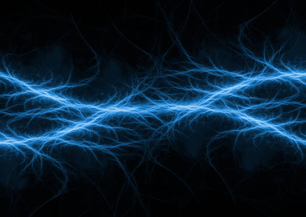 Blue lightning background, plasma and energy abstract