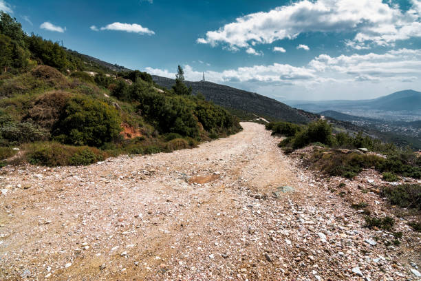 istock Penteli mountain country road at Attica, Greece. 2150825890