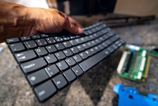 IT and computer parts thrown on the floor
