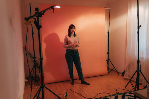 istock Model standing at the studio and waiting for her photographer 2150828371