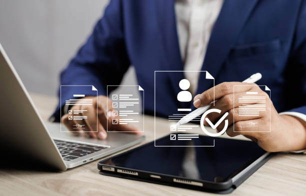 istock Global customer relationships management, Businessman using CRM network and global structure for HR management, Data exchanges and business strategies, Customer service, Human resources recruitment. 2150829734