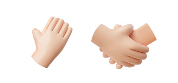 istock 3D hand gesture icons in cartoon style on isolated background. 2150831394