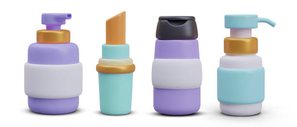 istock Set of cosmetic bottle mockups. Packaging of care and decorative cosmetics 2150831626