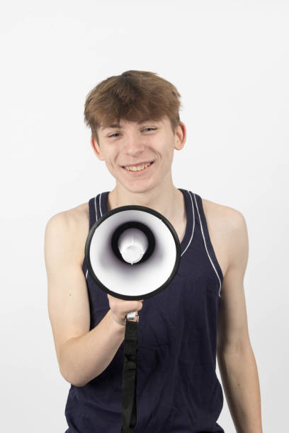 istock A teenage protester with a megaphone 2150835424