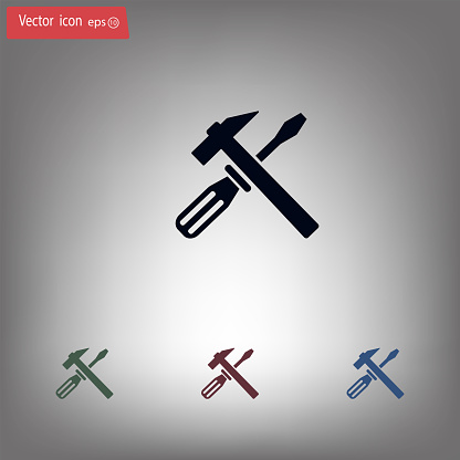Hammer and Screwdriver Icon. Vector illustration