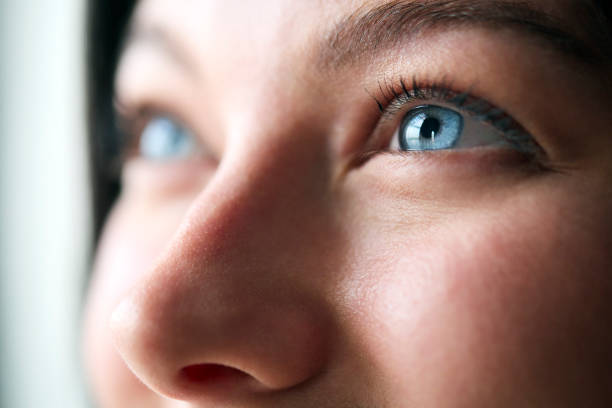 istock Macro Studio Expression Shot Of Woman's Eyes With Close Up On Eyelashes And Pupil 2150837082