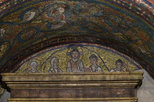 Mosaic of San Zeno chapel in Santa Prassede - the Basilica of Saint Praxedes (Basilica Sanctae Praxedis or Basilica di Santa Prassede all’Esquillino). Rome, Italy